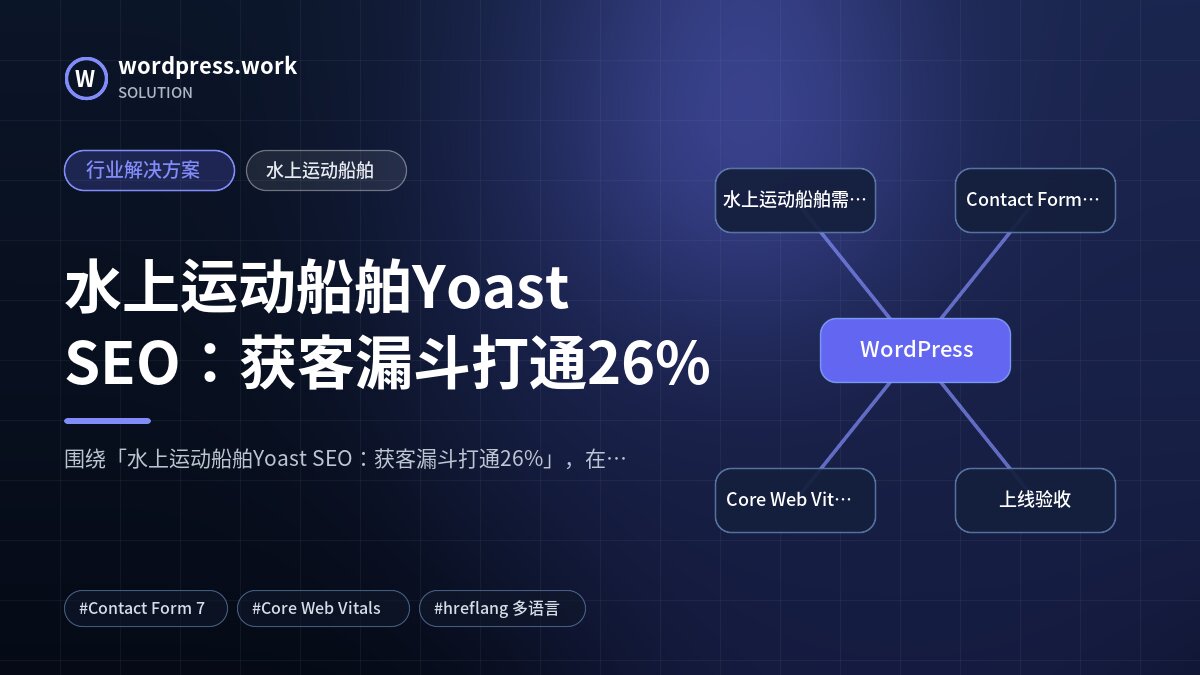水上运动船舶Yoast SEO：获客漏斗打通26%｜行业解决方案｜水上运动船舶