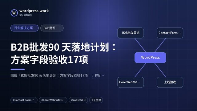 B2B批发90 天落地计划:方案字段验收17项|行业解决方案|B2B批发