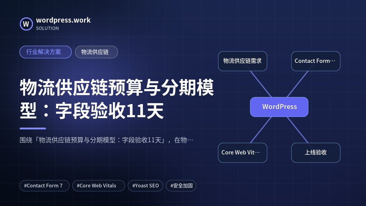 物流供应链预算与分期模型:字段验收11天|行业解决方案|物流供应链