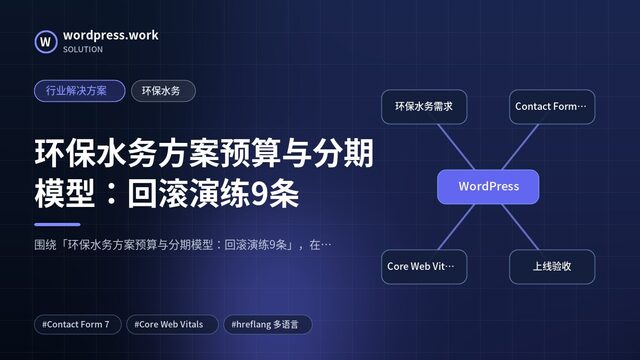 环保水务方案预算与分期模型:回滚演练9条|行业解决方案|环保水务