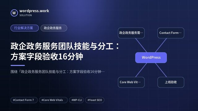 政企政务服务团队技能与分工：方案字段验收16分钟｜行业解决方案｜政企政务服务