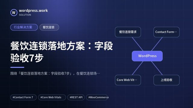 餐饮连锁落地方案：字段验收7步｜行业解决方案｜餐饮连锁