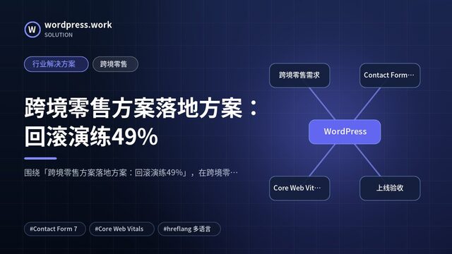 跨境零售方案落地方案:回滚演练49%|行业解决方案|跨境零售