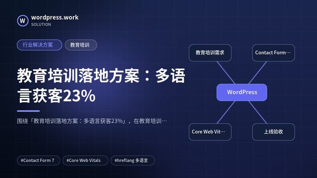 教育培训落地方案：多语言获客23%｜行业解决方案｜教育培训