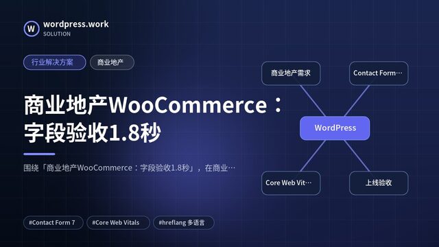 商业地产WooCommerce:字段验收1.8秒|行业解决方案|商业地产