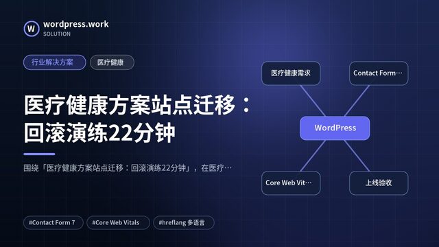 医疗健康方案站点迁移:回滚演练22分钟|行业解决方案|医疗健康