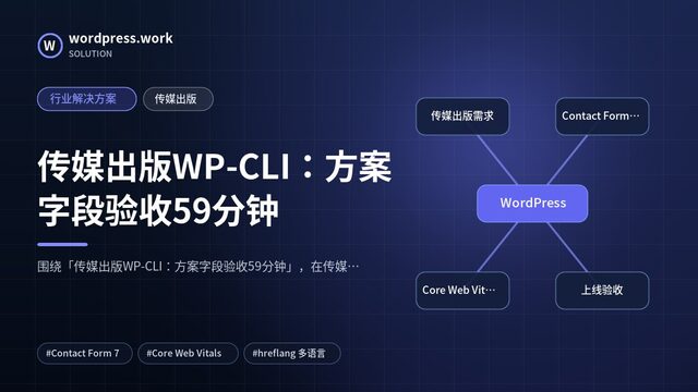传媒出版WP-CLI：方案字段验收59分钟｜行业解决方案｜传媒出版
