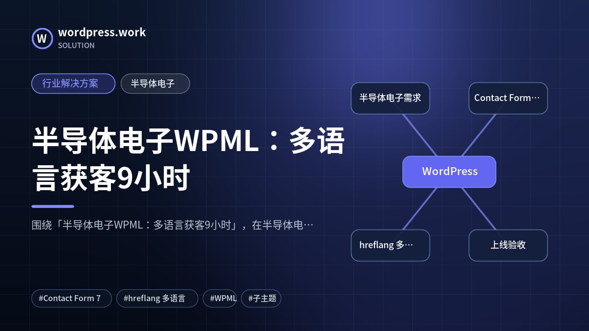 半导体电子WPML:多语言获客9小时|行业解决方案|半导体电子