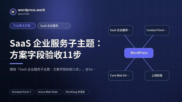 SaaS 企业服务子主题:方案字段验收11步|行业解决方案|SaaS 企业服务