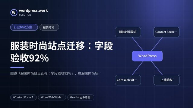 服装时尚站点迁移：字段验收92%｜行业解决方案｜服装时尚