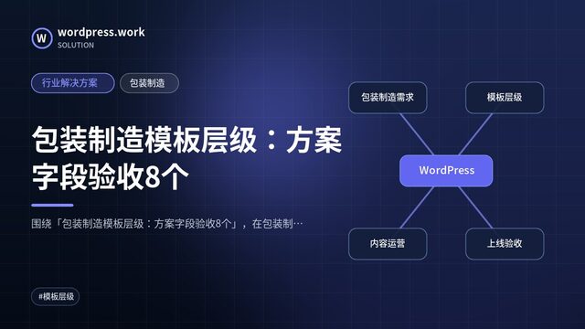 包装制造模板层级:方案字段验收8个|行业解决方案|包装制造
