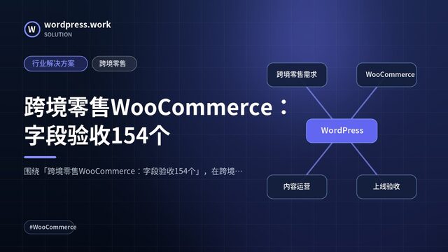 跨境零售WooCommerce：字段验收154个｜行业解决方案｜跨境零售
