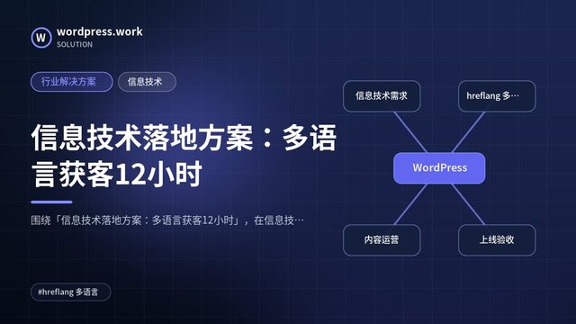信息技术落地方案：多语言获客12小时｜行业解决方案｜信息技术