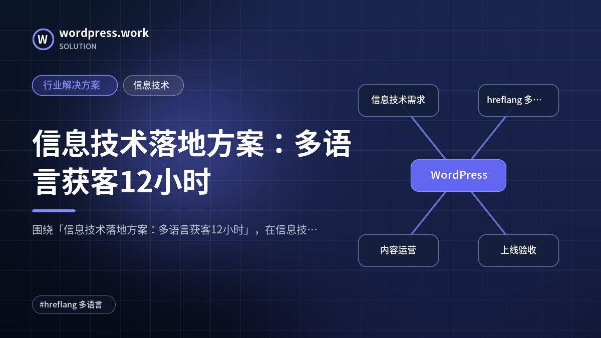 信息技术落地方案:多语言获客12小时|行业解决方案|信息技术