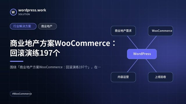 商业地产方案WooCommerce：回滚演练197个｜行业解决方案｜商业地产