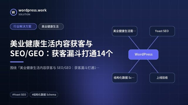 美业健康生活内容获客与 SEO/GEO:获客漏斗打通14个|行业解决方案|美业健康生活