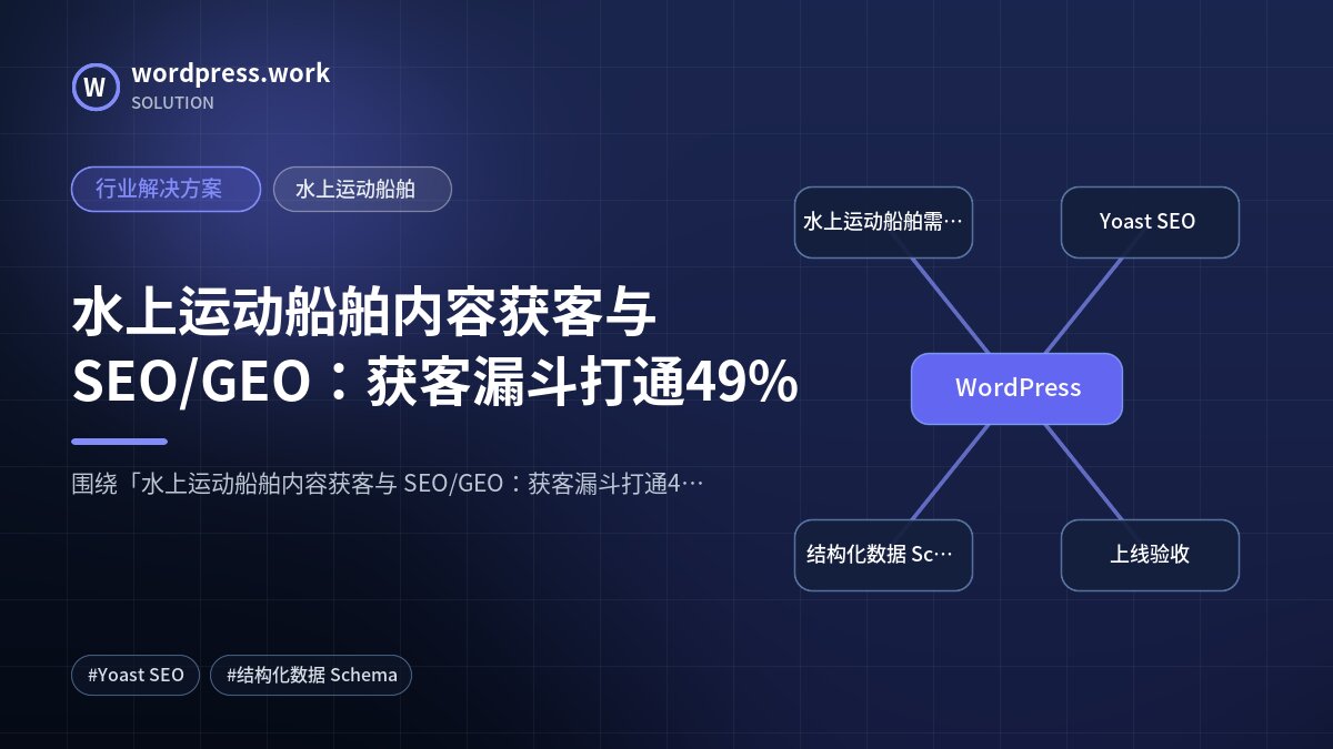 水上运动船舶内容获客与 SEO/GEO：获客漏斗打通49%｜行业解决方案｜水上运动船舶