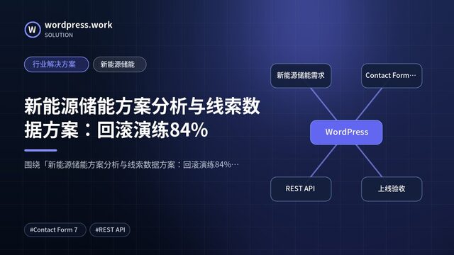 新能源储能方案分析与线索数据方案：回滚演练84%｜行业解决方案｜新能源储能