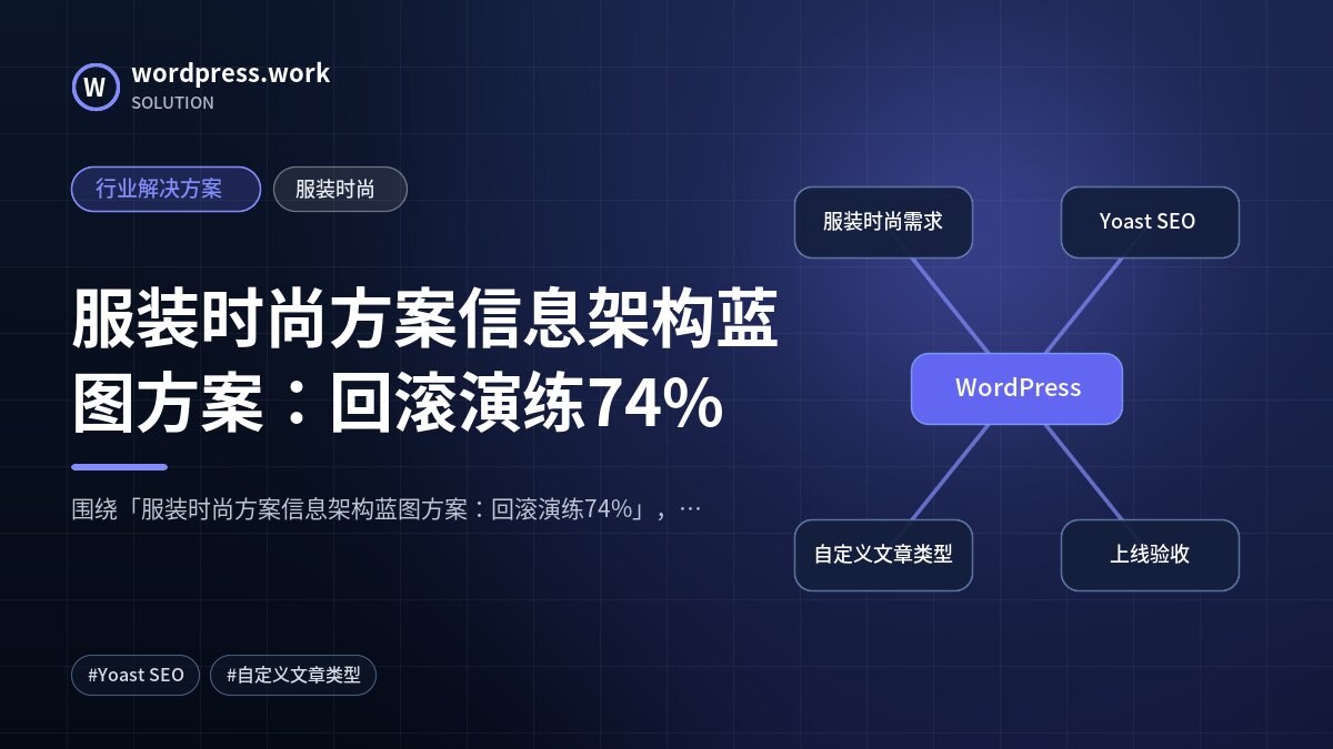 服装时尚方案信息架构蓝图方案：回滚演练74%｜行业解决方案｜服装时尚