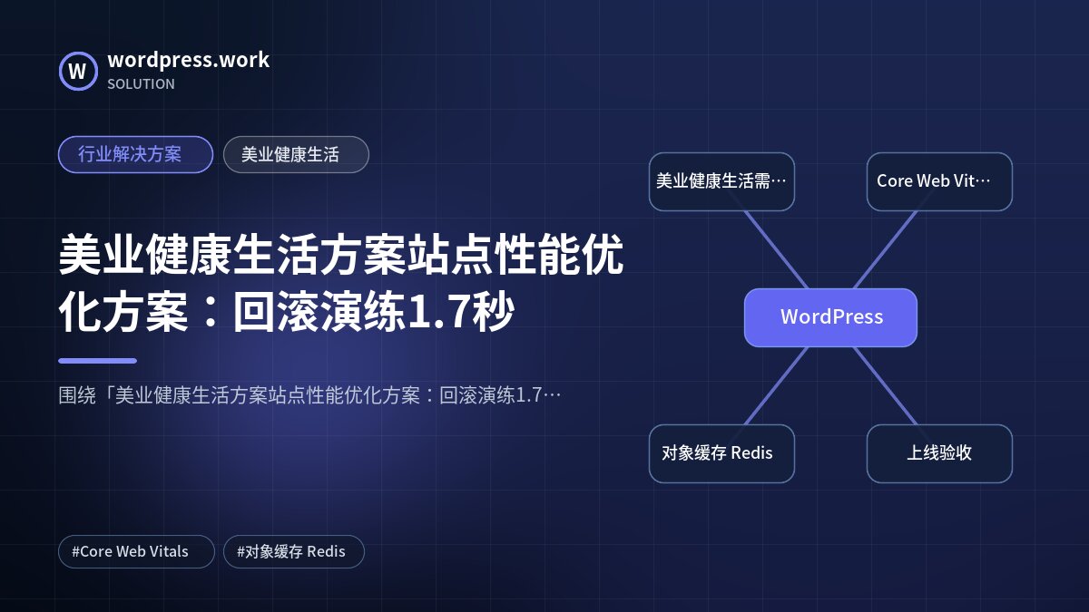 美业健康生活方案站点性能优化方案:回滚演练1.7秒|行业解决方案|美业健康生活