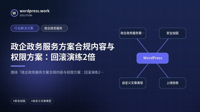 政企政务服务方案合规内容与权限方案:回滚演练2倍|行业解决方案|政企政务服务
