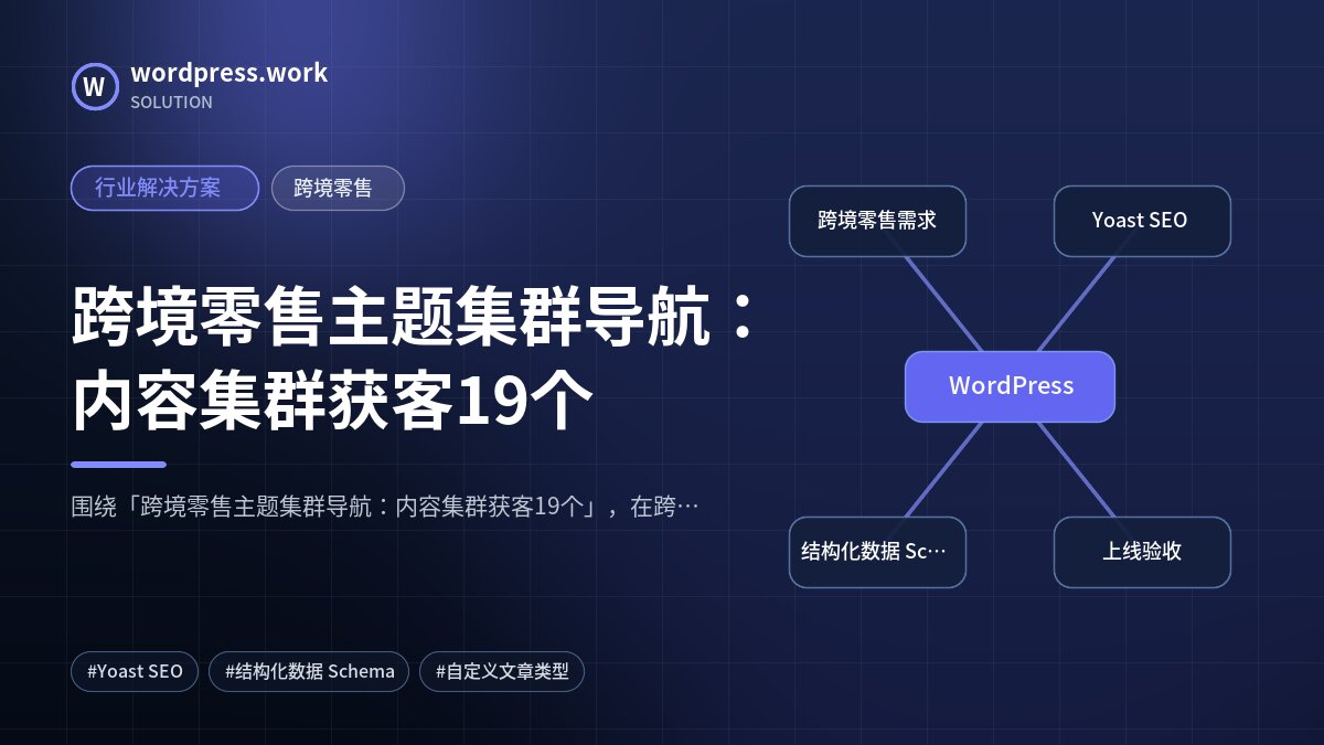 跨境零售主题集群导航：内容集群获客19个｜行业解决方案｜跨境零售