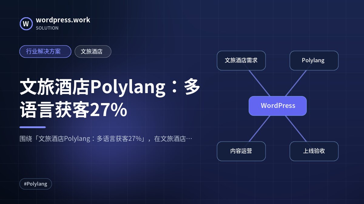 文旅酒店Polylang:多语言获客27%|行业解决方案|文旅酒店