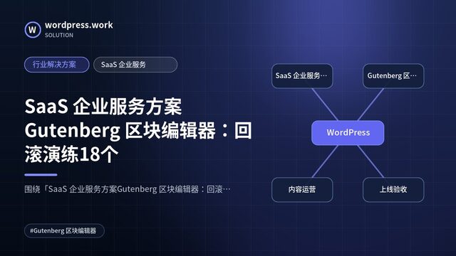 SaaS 企业服务方案Gutenberg 区块编辑器:回滚演练18个|行业解决方案|SaaS 企业服务