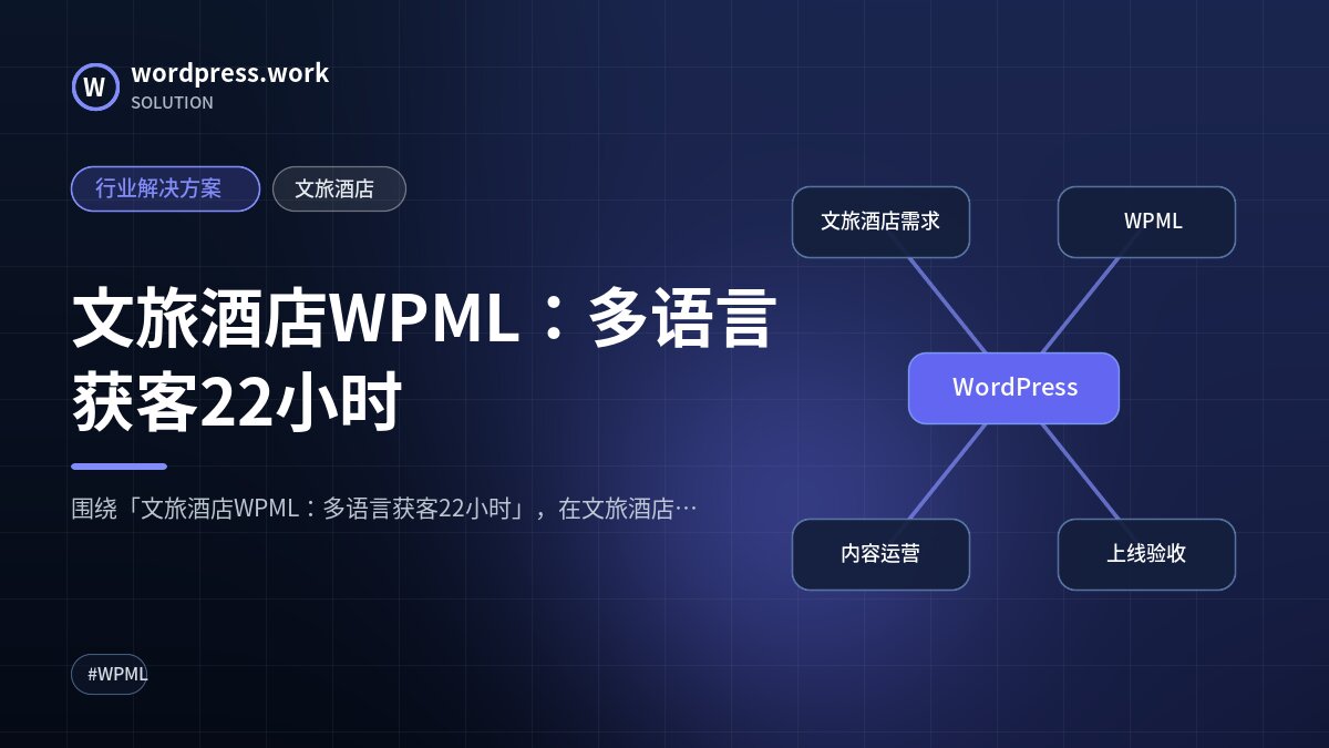 文旅酒店WPML：多语言获客22小时｜行业解决方案｜文旅酒店