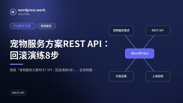 宠物服务方案REST API:回滚演练8步|行业解决方案|宠物服务