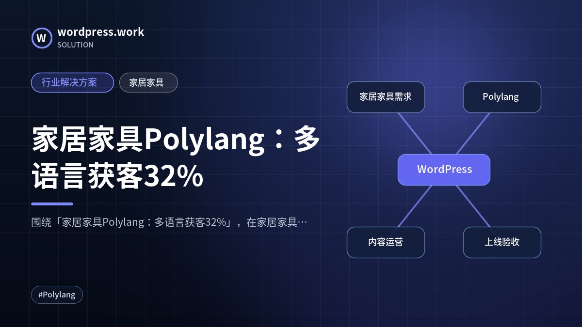 家居家具Polylang：多语言获客32%｜行业解决方案｜家居家具
