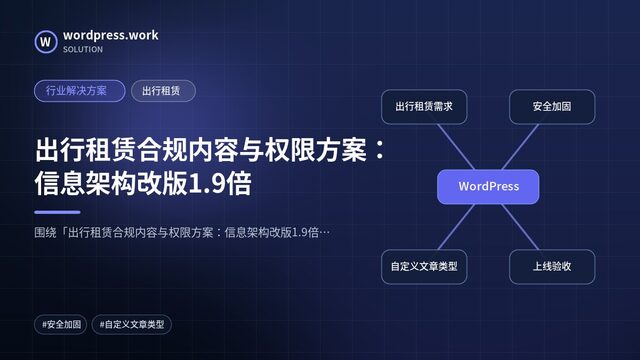 出行租赁合规内容与权限方案：信息架构改版1.9倍｜行业解决方案｜出行租赁