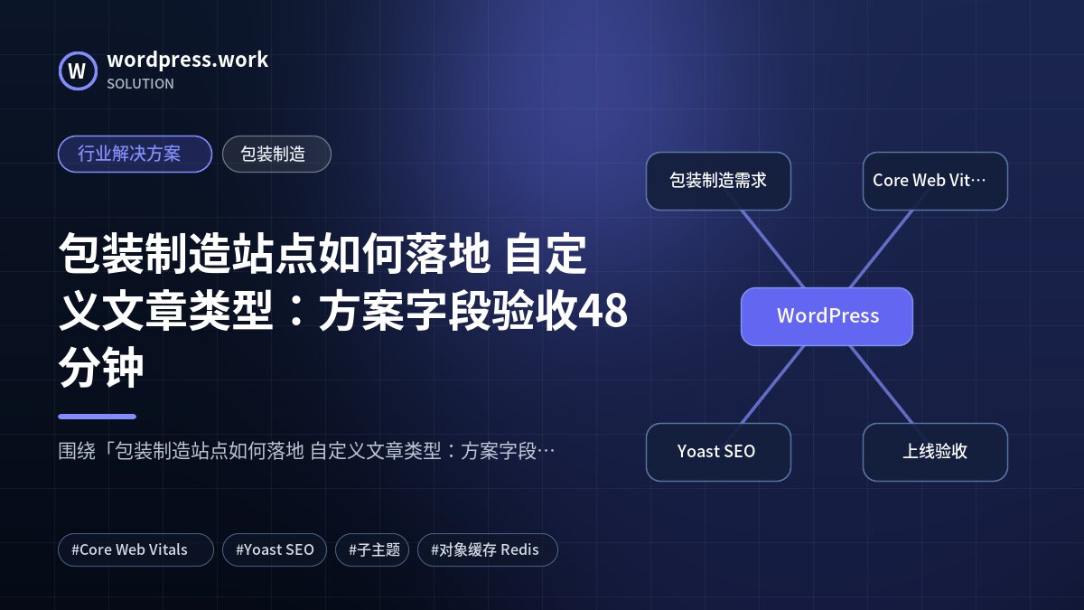 包装制造站点如何落地 自定义文章类型:方案字段验收48分钟|行业解决方案|包装制造