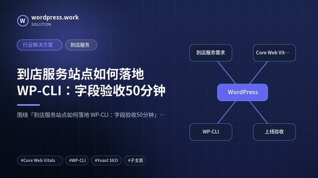 到店服务站点如何落地 WP-CLI：字段验收50分钟｜行业解决方案｜到店服务