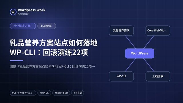 乳品营养方案站点如何落地 WP-CLI:回滚演练22项|行业解决方案|乳品营养
