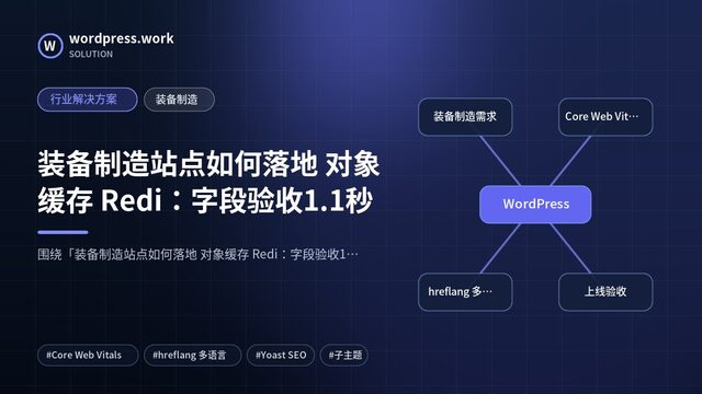 装备制造站点如何落地 对象缓存 Redi：字段验收1.1秒｜行业解决方案｜装备制造