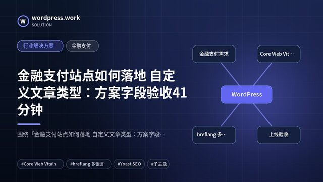 金融支付站点如何落地 自定义文章类型:方案字段验收41分钟|行业解决方案|金融支付