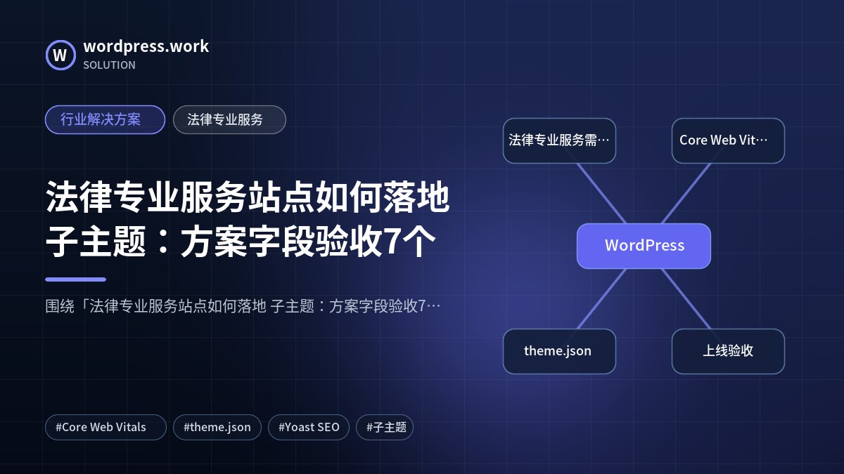 法律专业服务站点如何落地 子主题:方案字段验收7个|行业解决方案|法律专业服务