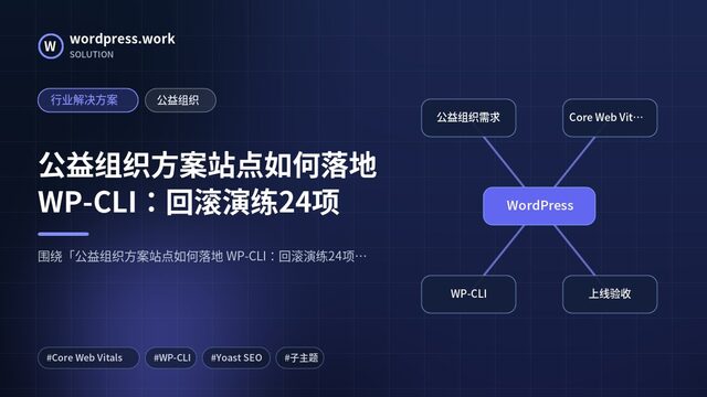 公益组织方案站点如何落地 WP-CLI：回滚演练24项｜行业解决方案｜公益组织