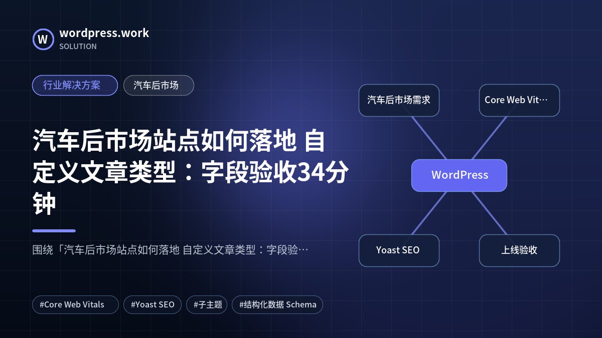 汽车后市场站点如何落地 自定义文章类型:字段验收34分钟|行业解决方案|汽车后市场