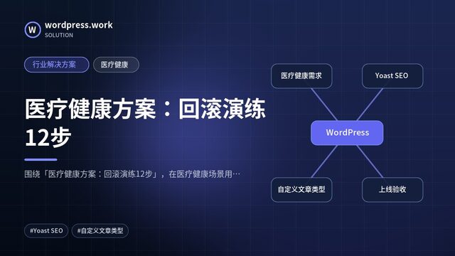 医疗健康方案:回滚演练12步|行业解决方案|医疗健康