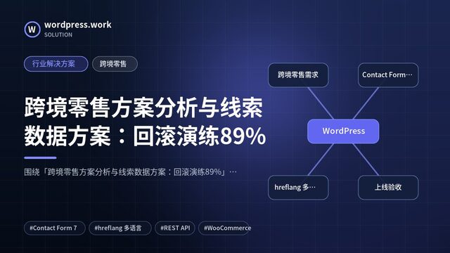 跨境零售方案分析与线索数据方案:回滚演练89%|行业解决方案|跨境零售
