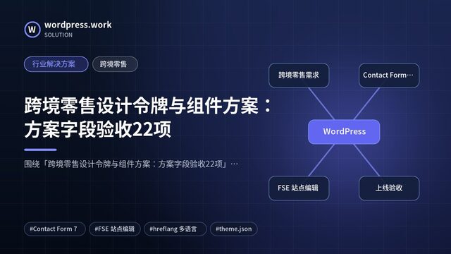 跨境零售设计令牌与组件方案：方案字段验收22项｜行业解决方案｜跨境零售