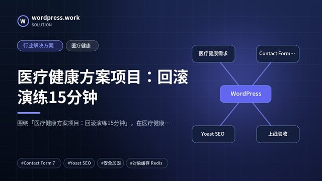 医疗健康方案项目:回滚演练15分钟|行业解决方案|医疗健康