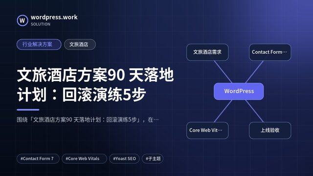 文旅酒店方案90 天落地计划:回滚演练5步|行业解决方案|文旅酒店