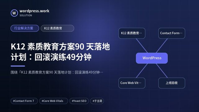 K12 素质教育方案90 天落地计划：回滚演练49分钟｜行业解决方案｜K12 素质教育