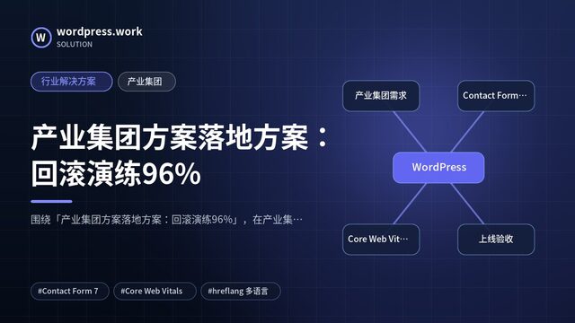 产业集团方案落地方案:回滚演练96%|行业解决方案|产业集团