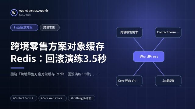 跨境零售方案对象缓存 Redis:回滚演练3.5秒|行业解决方案|跨境零售