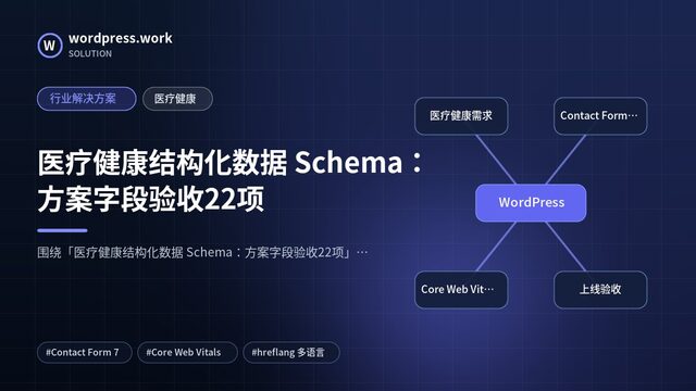 医疗健康结构化数据 Schema:方案字段验收22项|行业解决方案|医疗健康