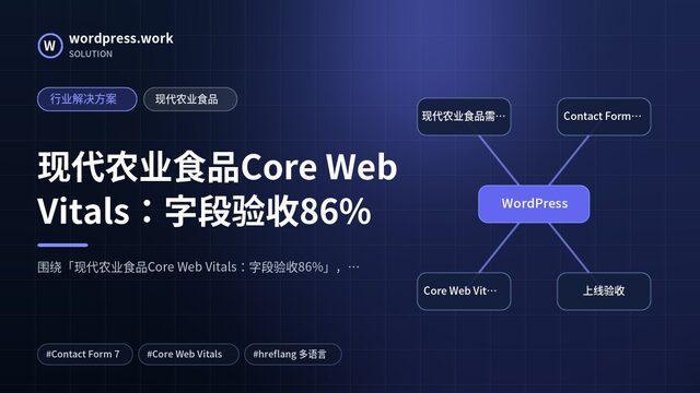 现代农业食品Core Web Vitals:字段验收86%|行业解决方案|现代农业食品